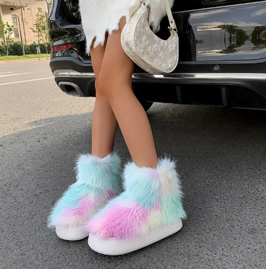 Unicorn fur boots top